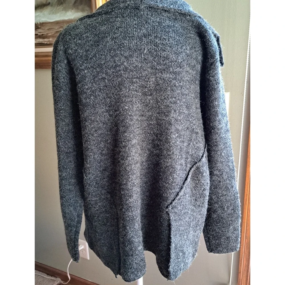 Ya Los Angeles Women's Grey Long Sleeve Cotton Blend Knit Cardigan Sweater L-XL
